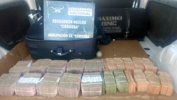 El dinero incautado en Córdoba