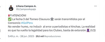 Publicación de la abogada Liliana