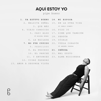 'Aquí Estoy Yo', consta de 23 canciones e incluye tres colaboraciones - crédito cortesía prensa Pipe Bueno