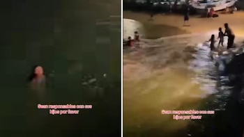 Niña estuvo a segundos de ser arrastrada por el mar en Acapulco: un desconocido evitó la tragedia y el momento quedó en video viral