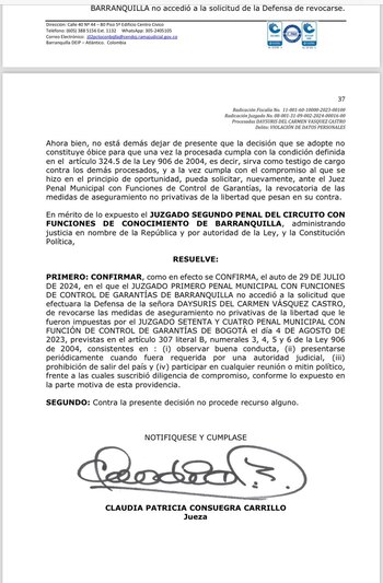 El juzgado endureció las medidas