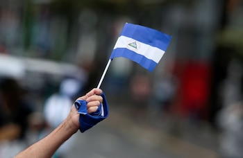 ARCHIVO: La bandera de Nicaragua,