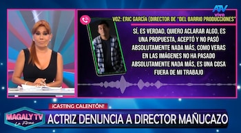 Magaly Medina confronta a Erick García Vilca por supuesto casting: “Tú representas a esa empresa”. Captura: Magaly TV La Firme.