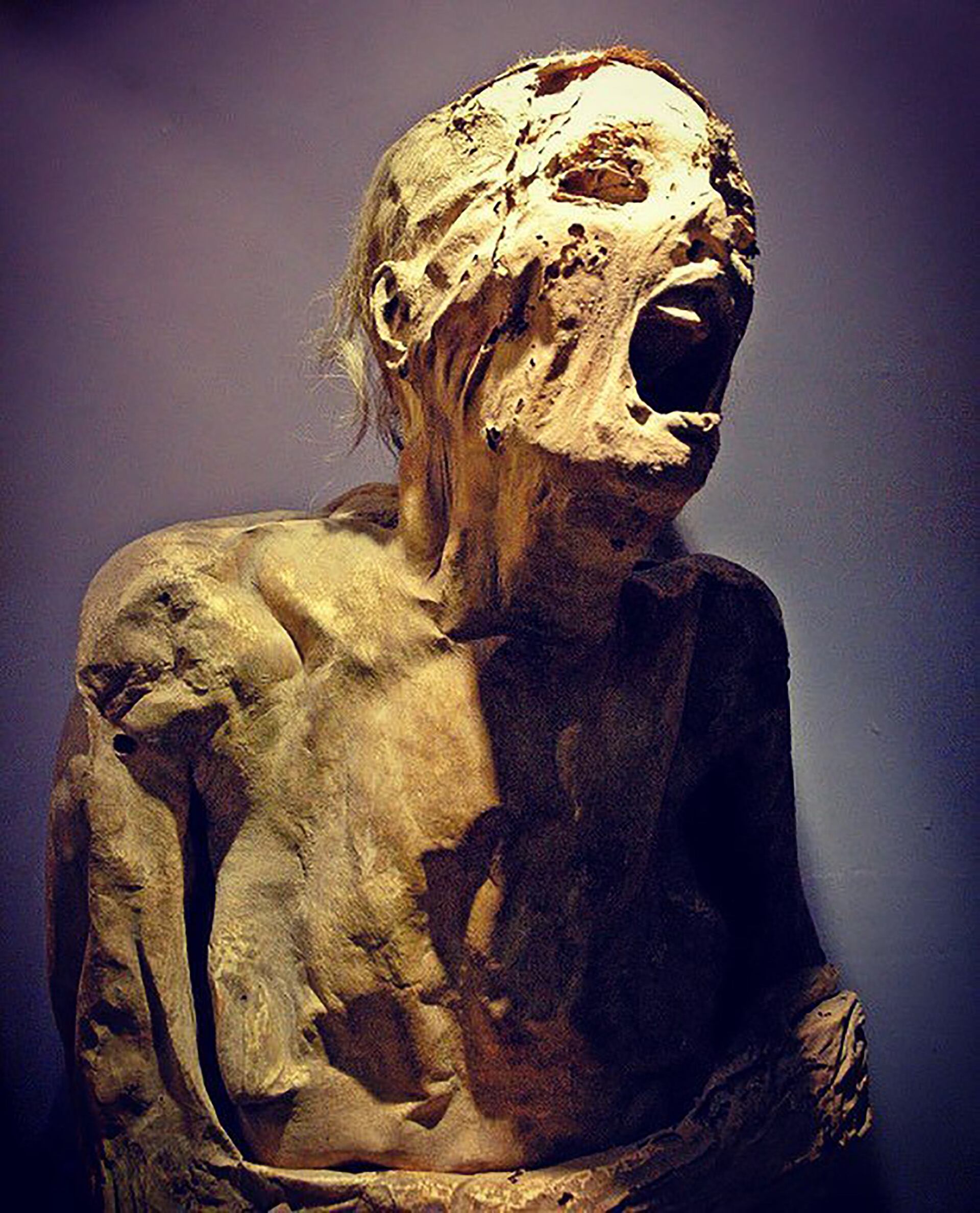 El faraón fue encontrado junto a una momia más pequeña, con el rostro desencajado en un grito, que resultó ser era Pentawar, el hijo conspirador de Tiye (The Royal Mummies)