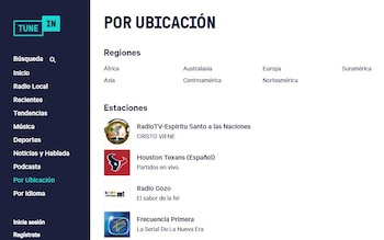 Tune In permite explorar estaciones