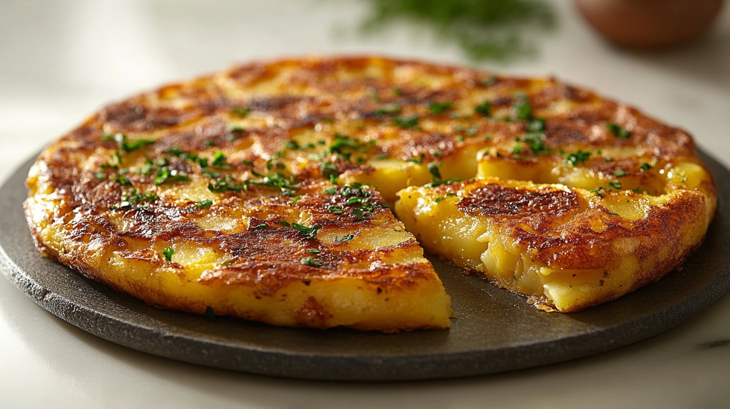 La tortilla rápida aprovecha papas cocidas con anterioridad para reducir el tiempo de cocción en la sartén. (Imagen Ilustrativa Infobae)