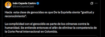 Iván Cepeda - crédito @IvanCepedaCast/X