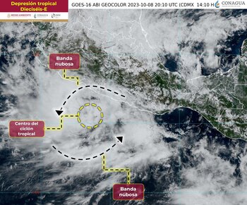 La Depresión tropical 16-E podría