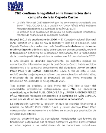 Iván Cepeda - crédito prensa Iván Cepeda