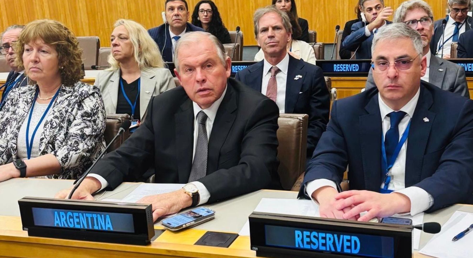 Gerardo Werthein, cuando era ministro de Relaciones Exteriores, durante su presentación en el Comité de Descolonización de la ONU (New York, Estados Unidos)