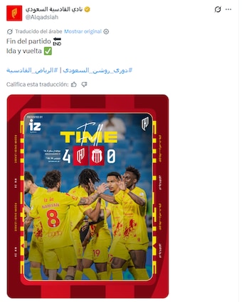 El doblete de Quiñones contra Al-Riyadh consolida al Al-Qadsiyah en la cuarta posición de la tabla con 65 puntos. (X/@AlQadsiahEN)