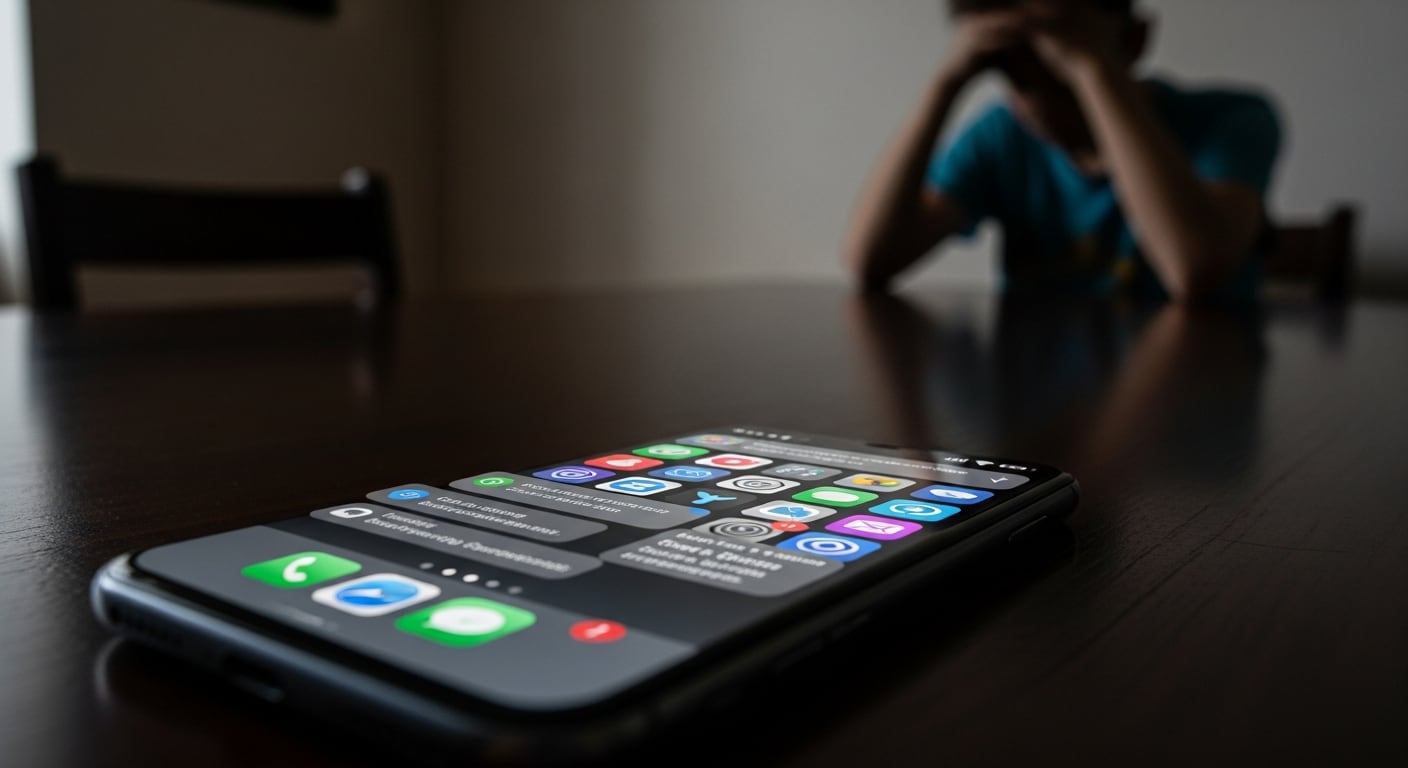 La conexión permanente con mensajes, videos y notificaciones impide que la noche funcione como un corte con la rutina diaria (Imagen Ilustrativa Infobae)