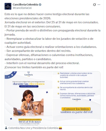 - crédito @CancilleriaCol/X