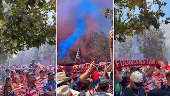 Los hinchas estadounidenses montan una previa masiva en Santa Clara antes del duelo con Bosnia por los 16avos de final del Mundial