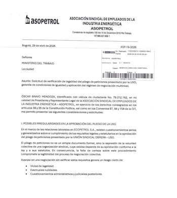 Asopetrol también interpuso recursos ante el Ministerio del Trabajo