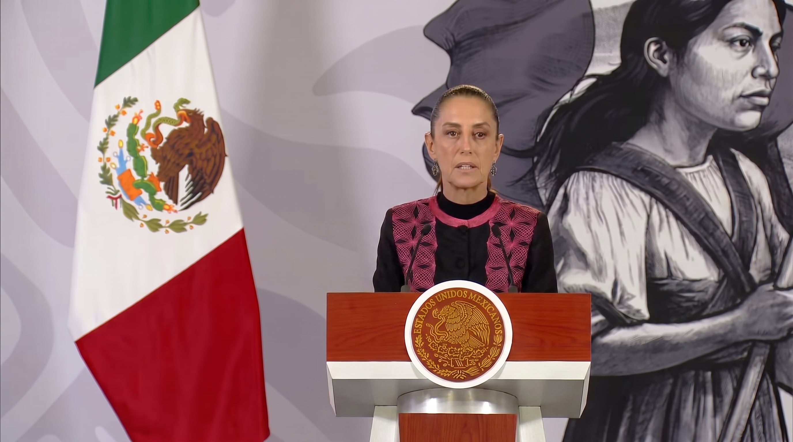 La presidenta Claudia Sheinbaum durante 'La Mañanera' de este miércoles 2 de septiembre. (Crédito: Gobierno de México)