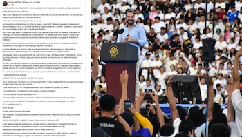 Cubano tomó como referencia el discurso que Nayib Bukele dio el 23 de agosto en San Salvador, donde anunció 50,000 becas para estudiantes de El Salvador. (Infobae Centroamérica/Emerson Del Cid)