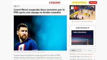 El título de L'Équipe: "Lionel