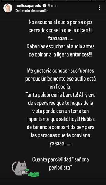 Respuesta de Melissa Paredes. (Foto: