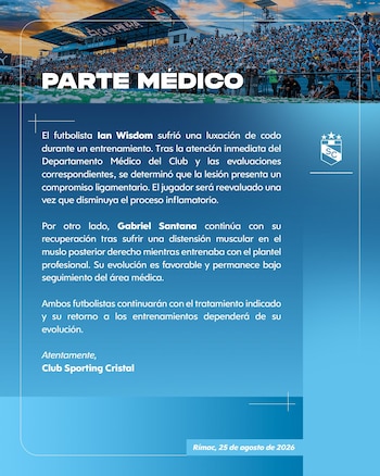 Parte médico de Ian Wisdom y Gabriel Santana.