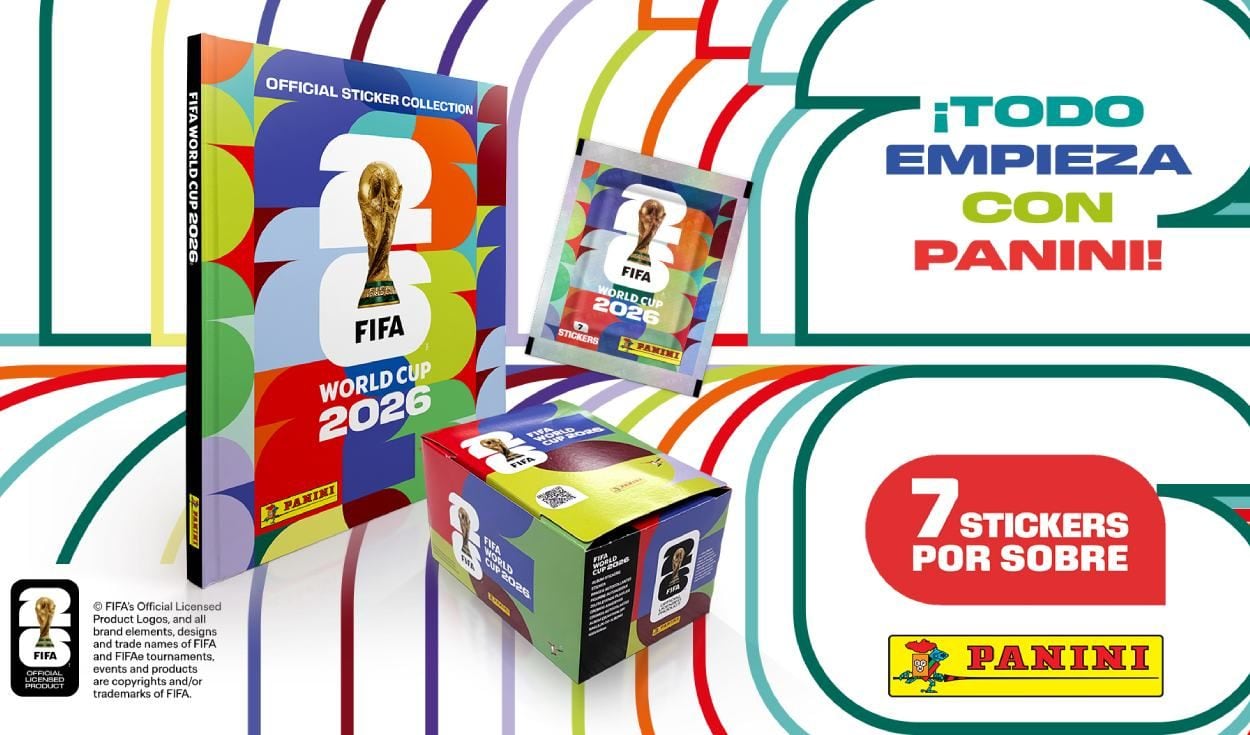 La esperada colección Panini del Mundial FIFA 2026 ya está disponible, invitando a aficionados a vivir la emoción del fútbol a través de sus figuritas y álbum oficial. (Redes sociales)