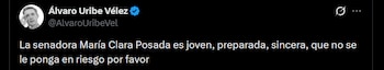Álvaro Uribe - crédito @AlvaroUribeVel/X