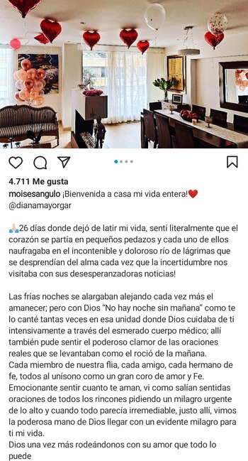 Post en Instagram de Moisés