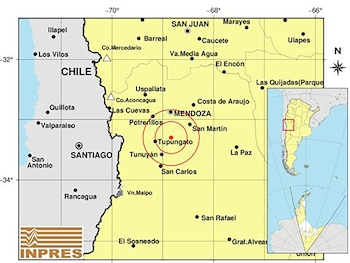 Dos sismos sacudieron a la provincia de Mendoza en menos de cinco horas