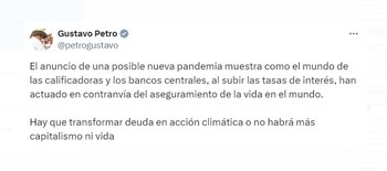 El presidente Gustavo Petro criticó