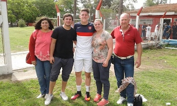 Gaich con su familia cuando estaba en inferiores