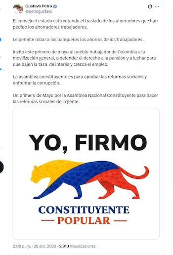 El presidente Gustavo Petro rechazó decisión del Consejo de Estado de suspender privisionalmente el traslado anticipado de ahorros pensionales a Colpensiones - crédito @petrogustavo/X