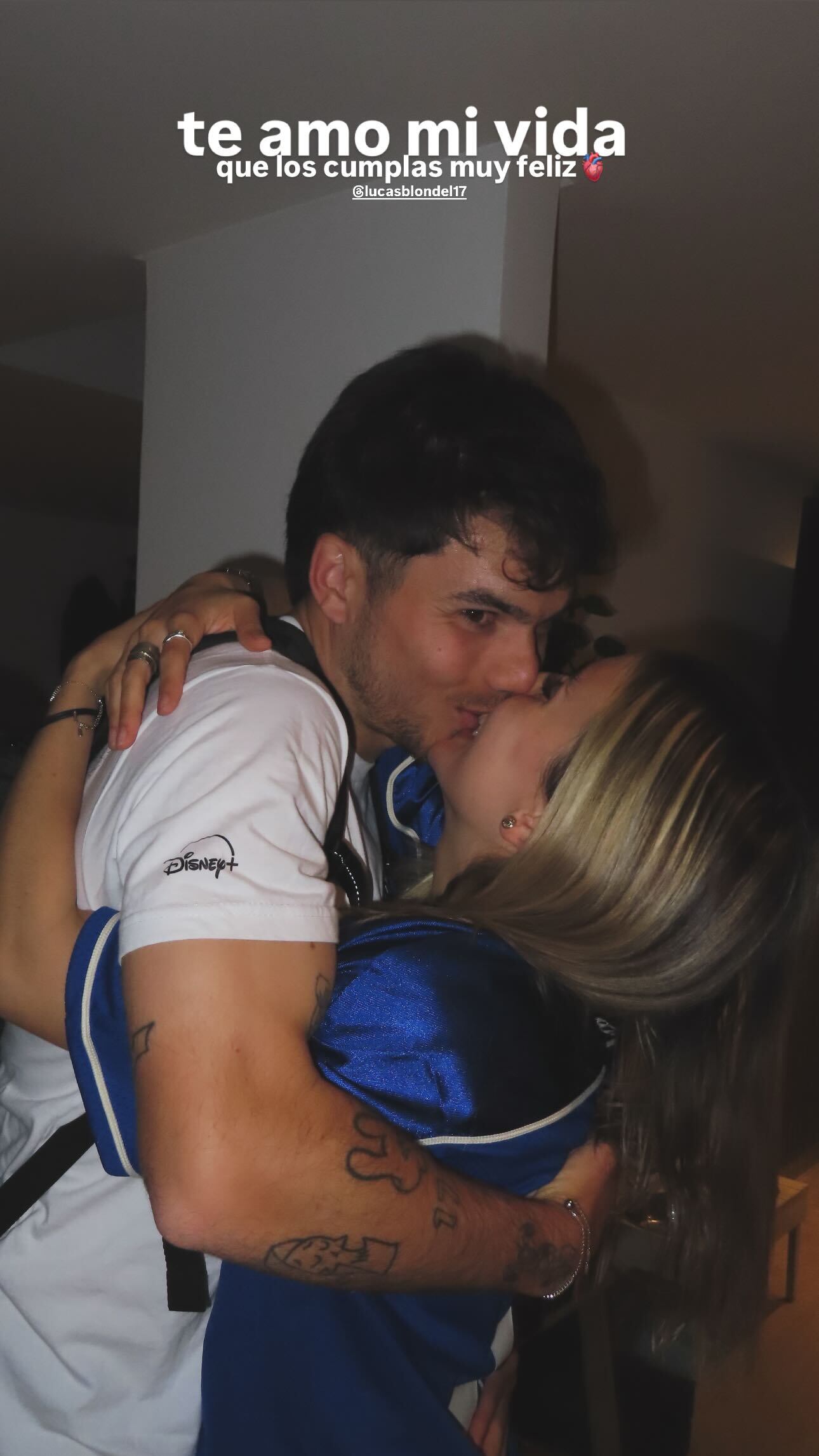 El romántico mensaje de Morena Beltrán a Lucas Blondel por su cumpleaños (Captura de Instagram)