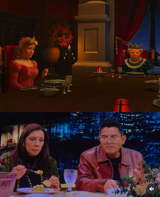 Ernesto Laguardia y Cynthia Klitbo como personajes de Shrek. (IG: ernestolaguardiaoficial)
