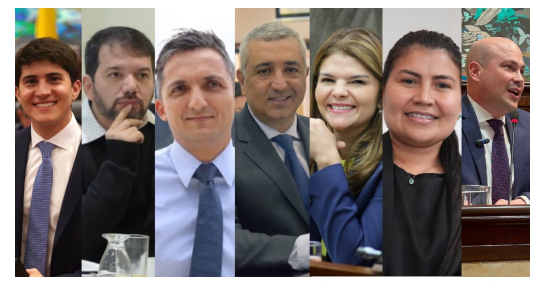 Wadith Alberto Manzur, Julio Elías Chagüi Flórez, Juan Pablo Gallo Maya, Juan Diego Muñoz Cabrera, Liliana Esther Bitar Castill, Karen Astrith Manrique Olarte y Julián Peinado Ramírez son siete de los presuntos implicados en corrupción de la Ungrd - crédito Colprensa y redes sociales/X