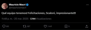 El tweet de Macri sobre