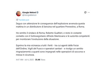 Giorgia Meloni manifestó su cercanía