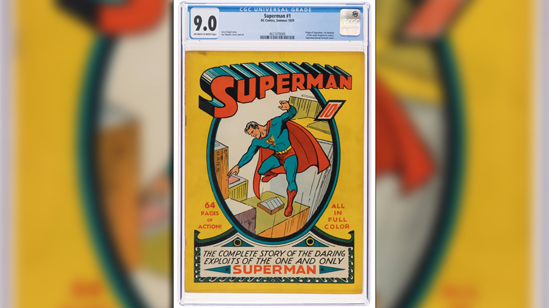 La subasta de Superman #1 por 9,12 millones de dólares marcó un récord histórico en el mercado global de cómics (Heritage Auctions)