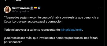 Cathy Juvinao se fue contra