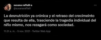El mensaje en Twitter de