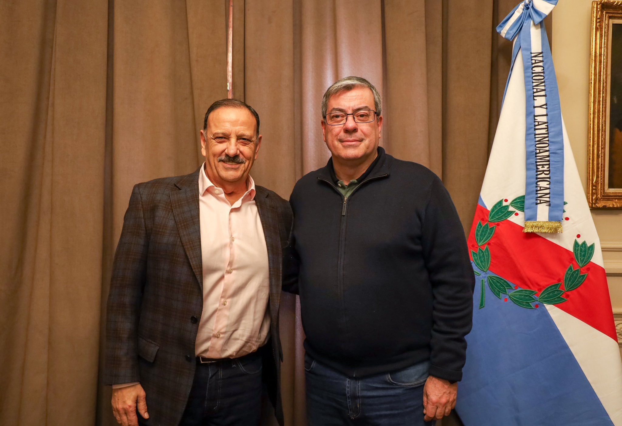 El gobernador de La Rioja, Ricardo Quintela, y Germán Martinez, jefe del bloque peronsita en Diputados