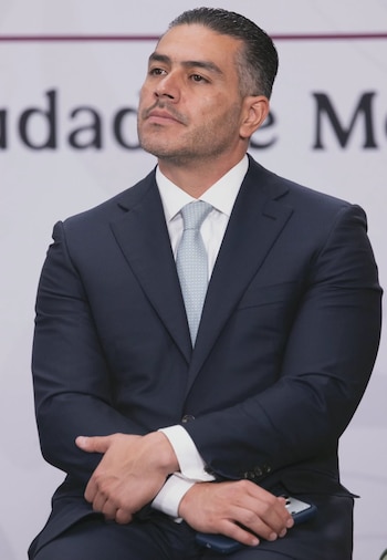 El secretario de Seguridad y Protección Ciudadana, Omar García Harfuch, durante 'La Mañanera' de este martes. (Crédito: Gobierno de México)