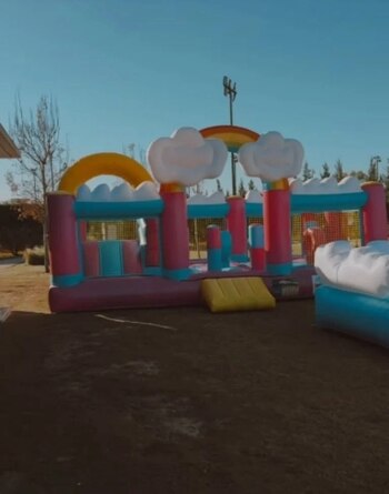 El castillo inflable fue solo