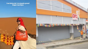 Bolsa de reconocido supermercado naranja