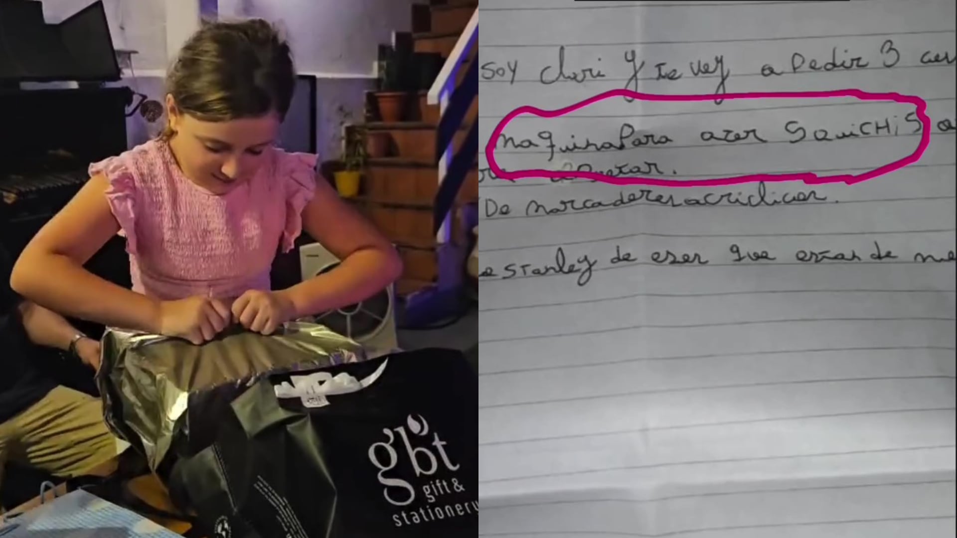 La reacción de la niña al abrir su regalo navideño quedó registrada en video y se viralizó tras el inesperado contenido del paquete (Instagram)