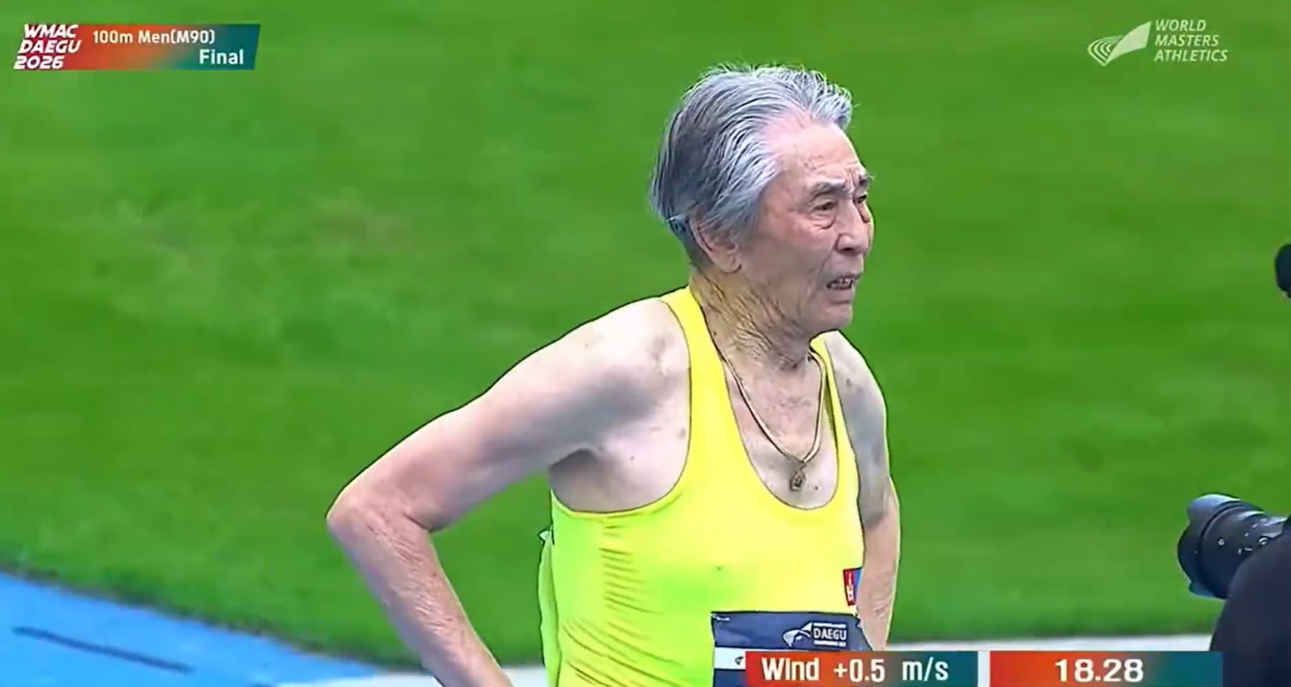 Radnaa Tseren, atleta de Mongolia de 92 años, se consagró campeón de los 100 metros en el Mundial Master de la categoría M90