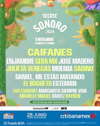 Line up de Tecate Sonoro.
