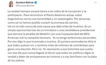 Gustavo Bolívar llamó “oportunista” a