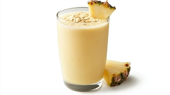 Un vaso lleno de licuado