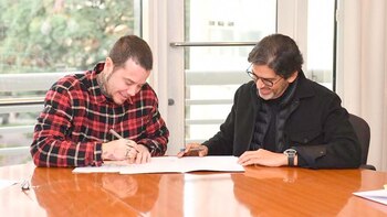 Marcos Santana, con Sebastián Ortega.