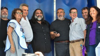 Dirigentes peronistas en el acto